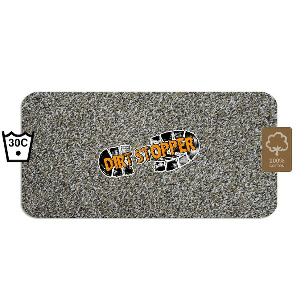 image 1 of Dirt Stopper Doormat Runner 65x150cm - Speckled Brown & White