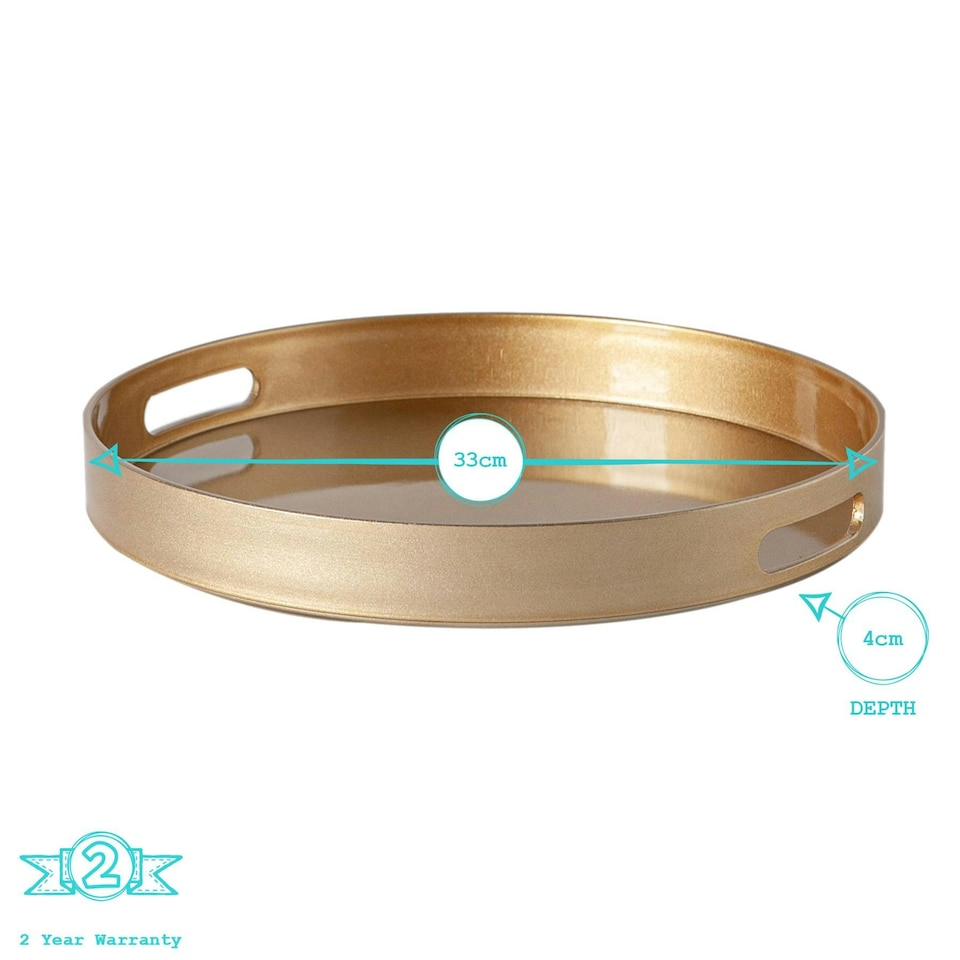 image 1 of Argon Tableware Round Serving Tray - 33cm - Rose Gold Pink