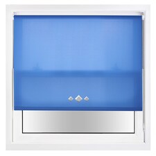 FURNISHED Daylight Trimmable Roller Blinds with Triple Diamond Eyelets and Metal Fittings | Blue | Blue | (W) 175cm x (L) 165cm