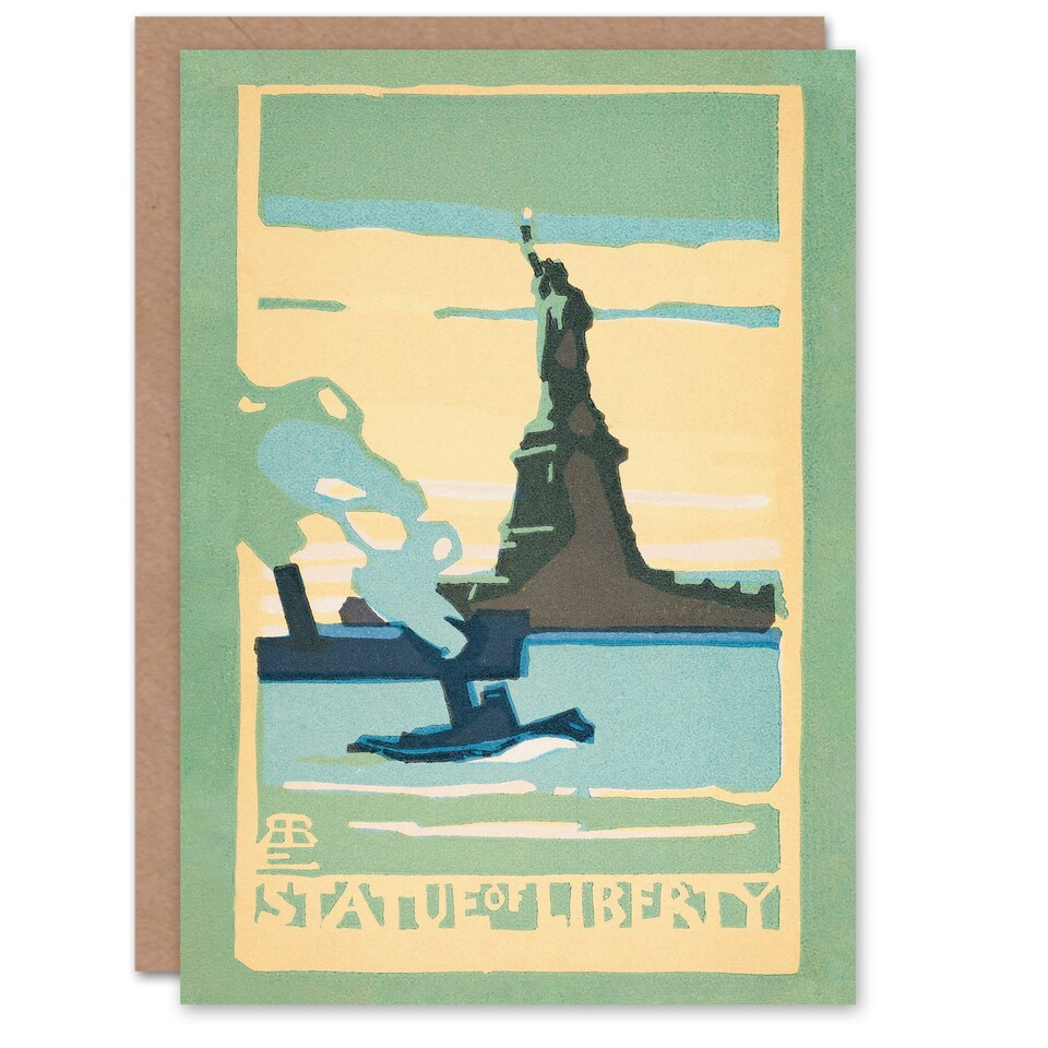 image 1 of Rachael R Elmer Art Card Statue of Liberty Vintage Postcard