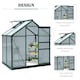image 8 of Outsunny 6x4ft Walk-In Polycarbonate Greenhouse Plant Grow Galvanized