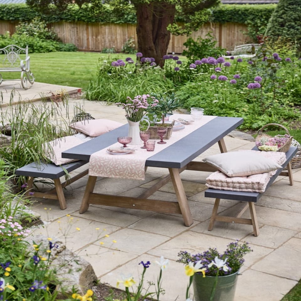 image 1 of Culver Garden Table & Benches N/A