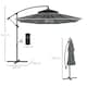 image 5 of Outsunny 2.7m Garden Banana Parasol Cantilever Umbrella with Crank Handle, Double Tier Canopy and Cross Base for Outdoor, Hanging Sun Shade, Dark Grey