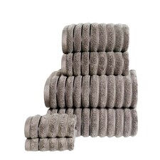 Ribbed Pure Cotton Face Towels Super Soft and Absorbant Grey | Face cloth