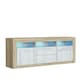 image 1 of TV Unit 160cm White Gloss Doors & Drawers Oak Matt Body With LED | Multi | Oak | One Size | 1