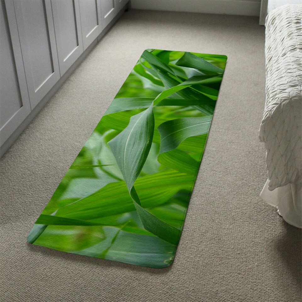 image 1 of Green Leaves corn fields as background Designer (Runner Rug)