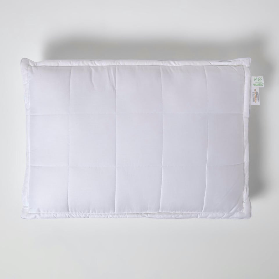 image 1 of Homescapes Luxury Organic Bamboo Pillow for Side Sleepers White