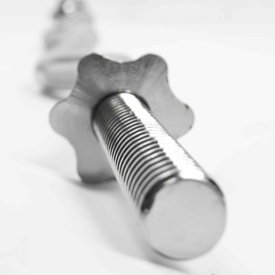 image 1 of Solid EZ Curl Bar 1" Barbell With Spinlock Collars | Chrome