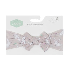 Ziggle Baby Top Bow Turban Headband - Bunnies | Pink | 1