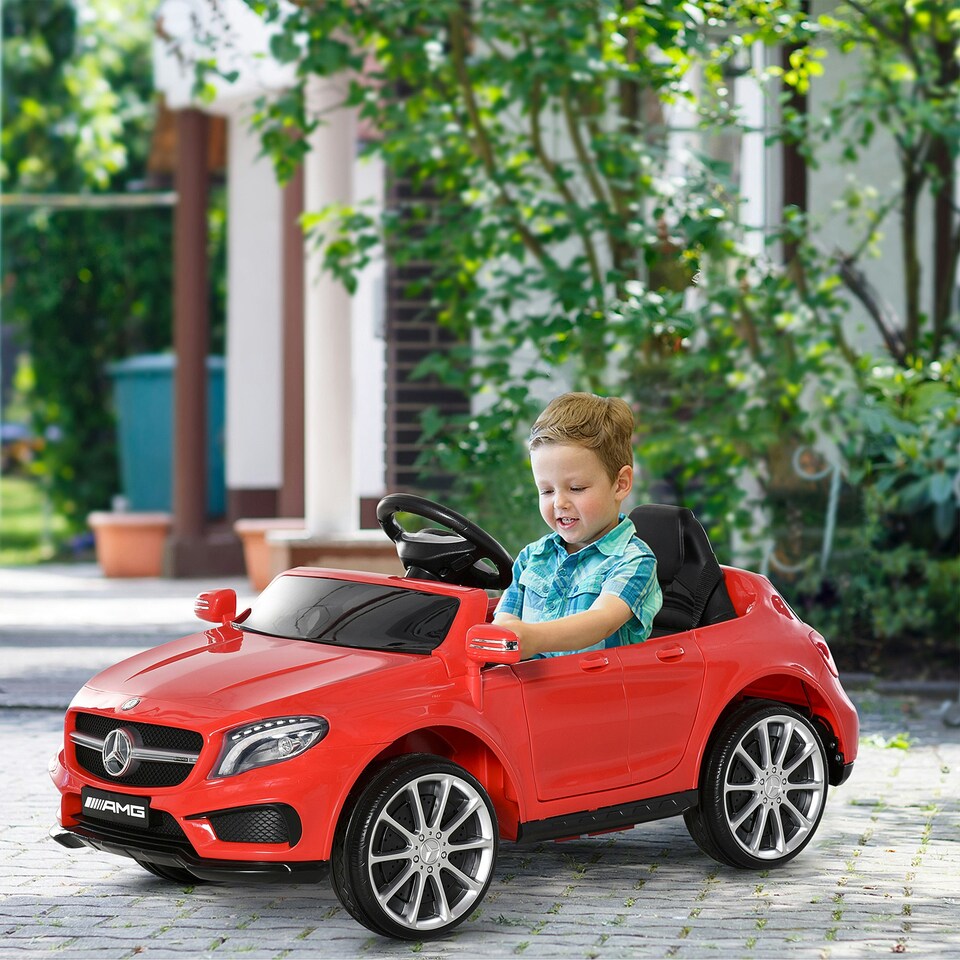 image 1 of HOMCOM 6V Licensed Mercedes Benz Kids Ride On Car W/ Remote Light Music Red