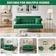 image 7 of Yaheetech Upholstered Sofa Couch with Gold-tone Metal Arms and Legs Green