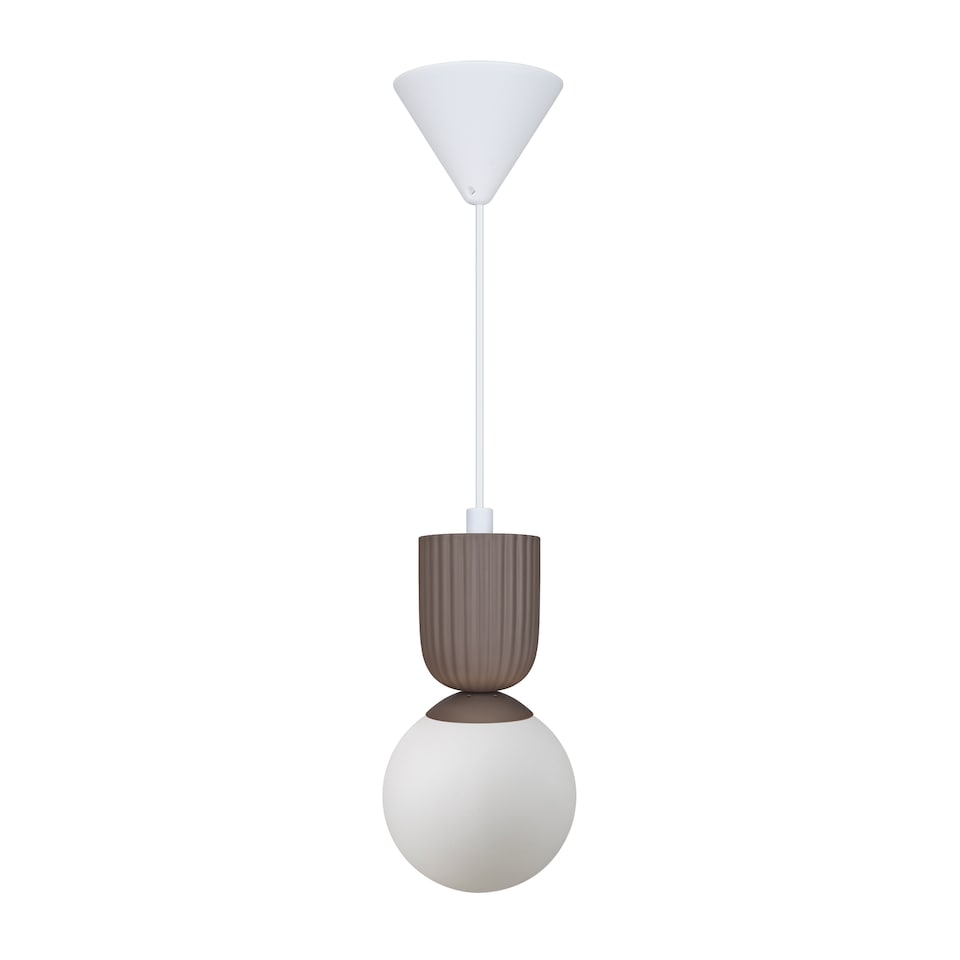 image 1 of Nordlux Sadie Indoor Pendant Light Brown Ceramic E14 Ribbed - Mains Powered, IP20
