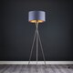 image 4 of ValueLights Camden Brushed Chrome Tripod Floor Lamp Grey & Copper Shade | Grey