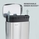 image 3 of Stainless Steel Rectangular Pedal Bin With Soft Close Lid Silver Waste Bin - 30L Silver