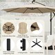 image 9 of COSTWAY 303 cm Patio Parasol Solar LED Cantilever Offset Umbrella Cream