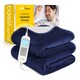 image 1 of Cosi Home Fleece & Sherpa Electric Heated Throw - Navy