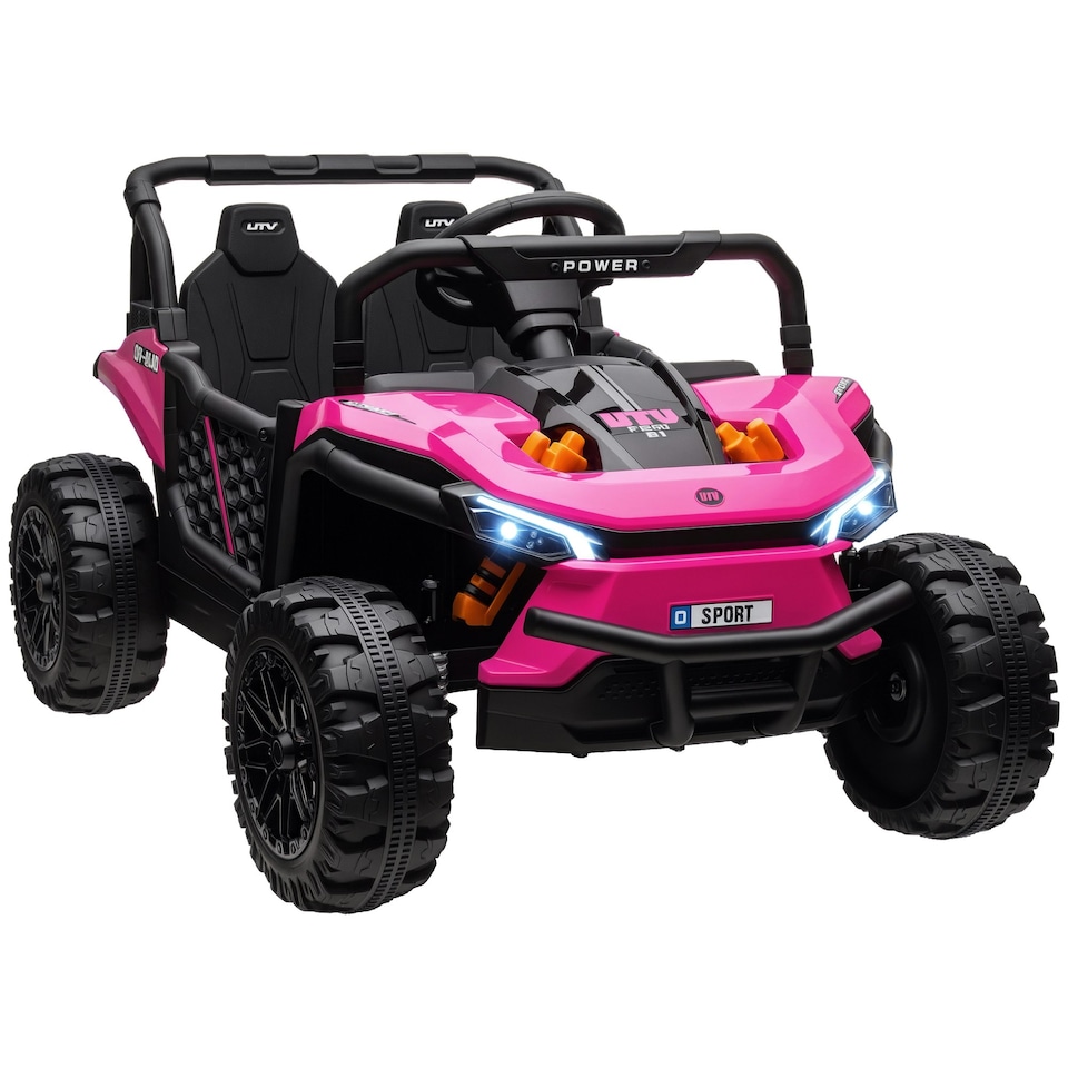 image 1 of AIYAPLAY Kids Ride on Car, 12V Electric Truck w/ Horn, Lights, USB, Pink