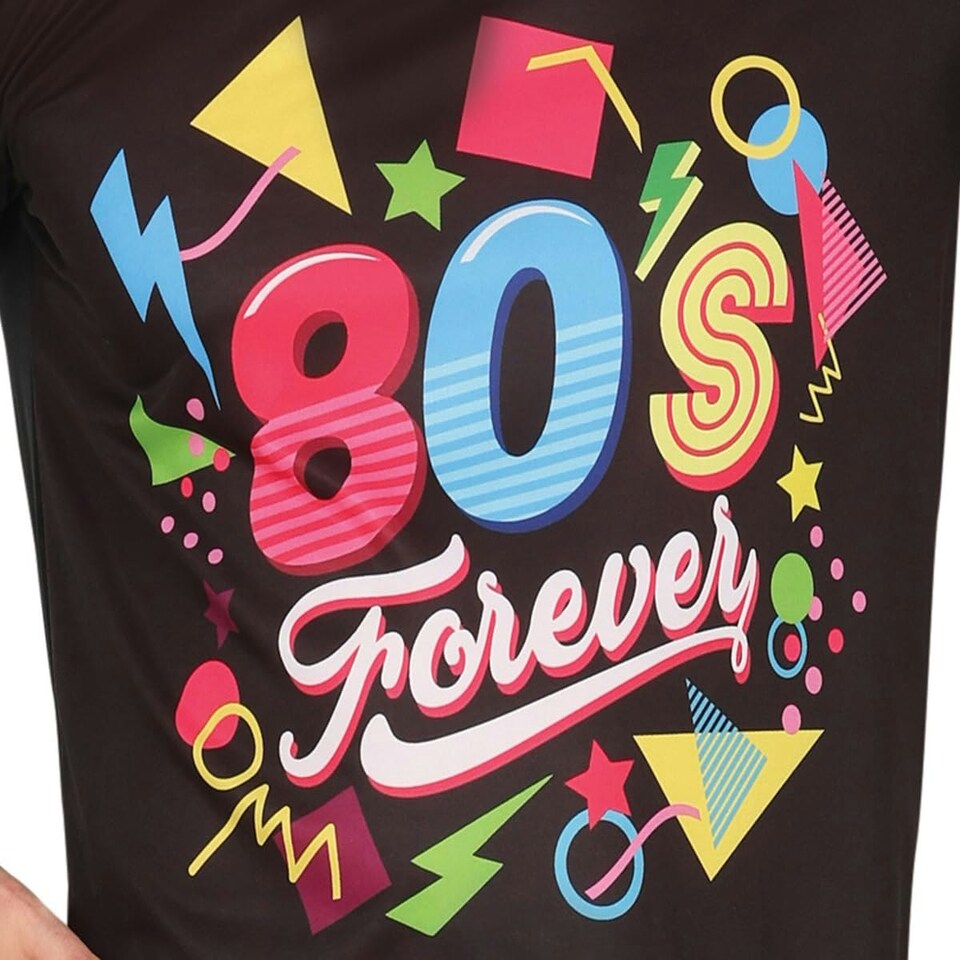 image 1 of Fancy Dress Adult Rainbow 80S Lover - M