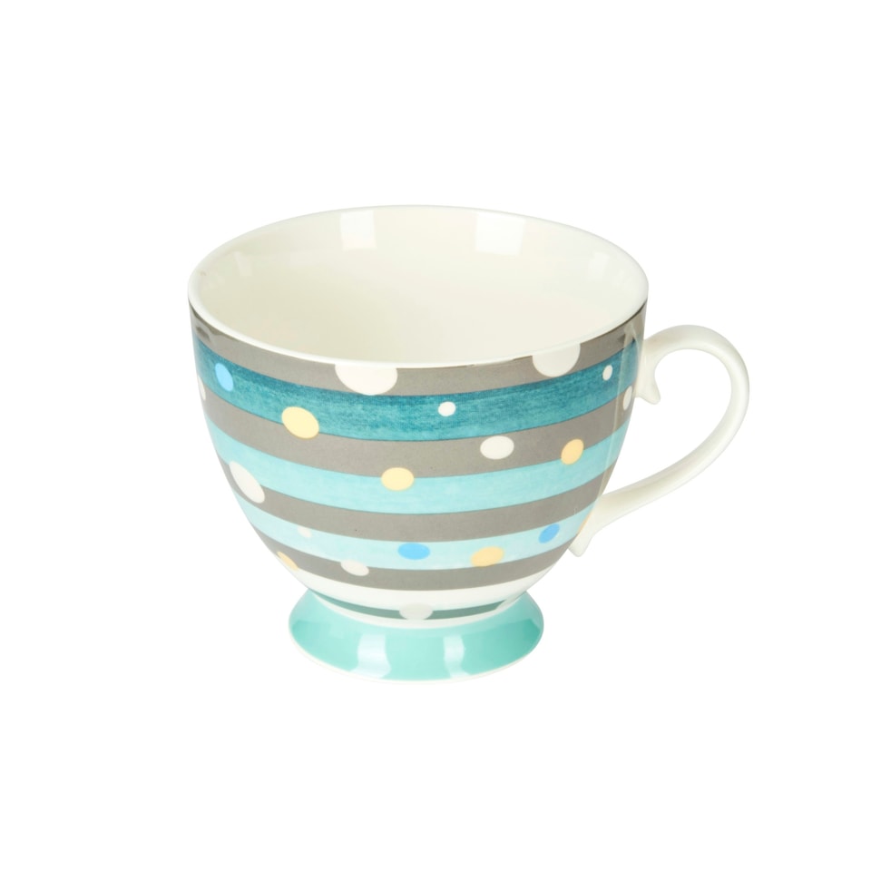 image 1 of KitchenCraft China Spot Stripe Mug | Blue | 1
