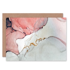 Abstract Paint Pink Grey Art Blank Just to Say Card