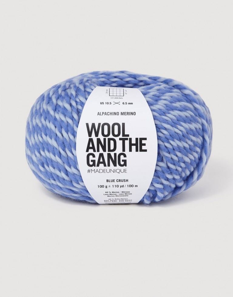 Wool and the Gang Blue Alpachino Merino Twist Chunky Yarn For Crochet, Knitting - per 100 gram ball