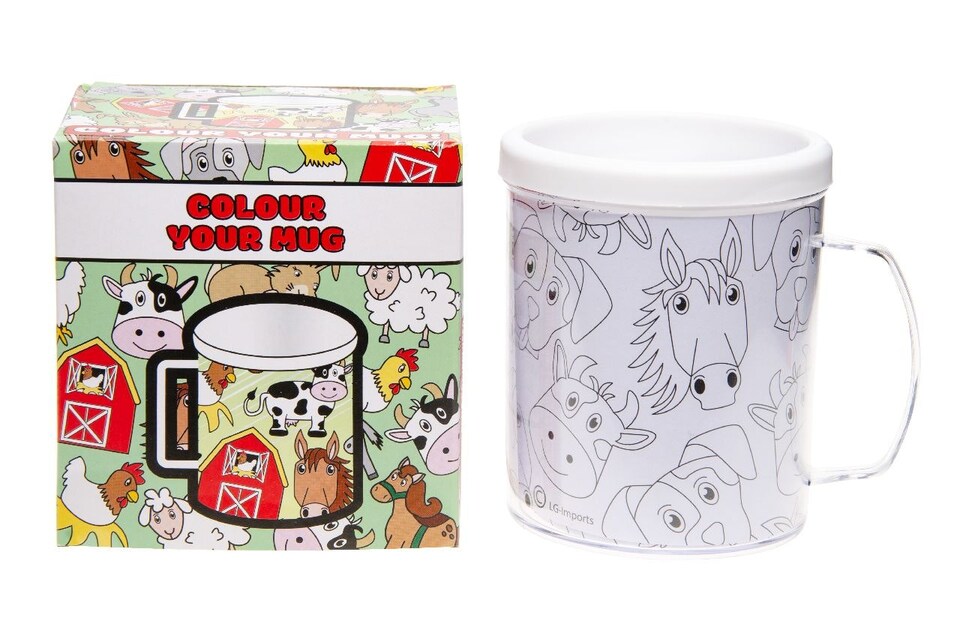 image 1 of Color Your Own Mug | White | Farm Animals Theme | 1