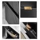 image 3 of Bathroom Vanity Unit Black Wall Drawer Cabinet 800mm Floating Ribbed Modern Furniture - Adel