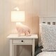 image 3 of ValueLights Kids Pink Dinosaur Table Lamp with Drum Shade