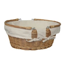 Large Swing Handle Wicker Basket Shopper White Lining | White | White | L
