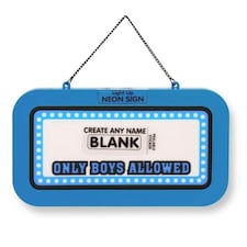 History & Heraldry Light Up Neon Name Sign -Only Boys Allowed (Blank)
