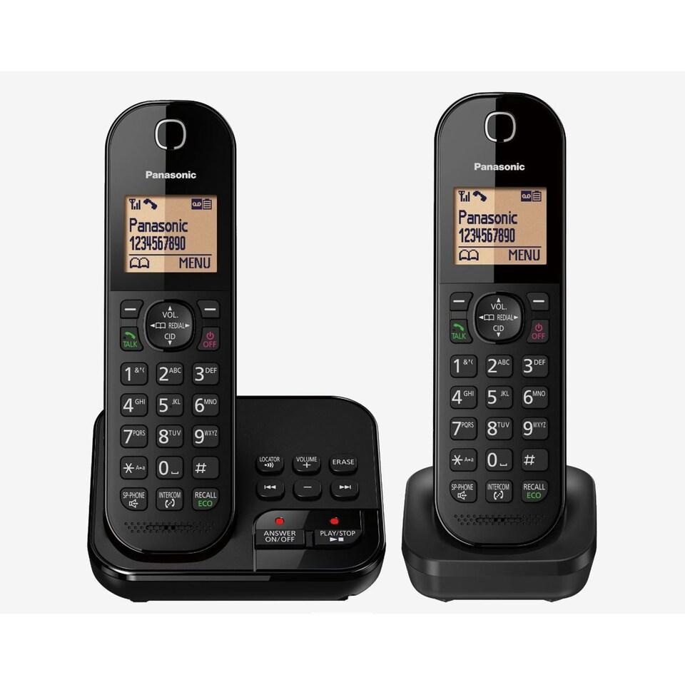 image 1 of Panasonic KX-TGC422EB Black Twin Digital Cordless Phone - Box Damaged