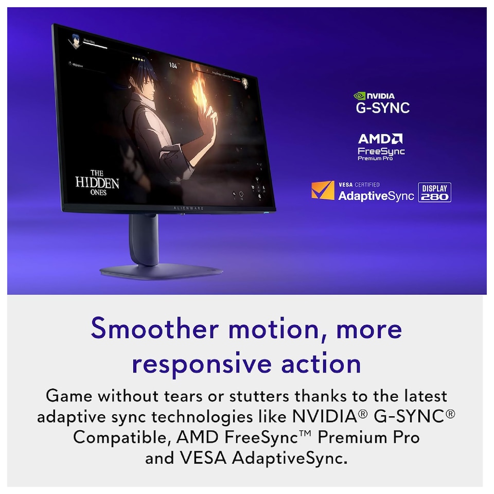 image 1 of Dell Alienware AW2725D 27-Inch QD-OLED Quad HD 280Hz 0.03ms Freesync G-Sync compatib