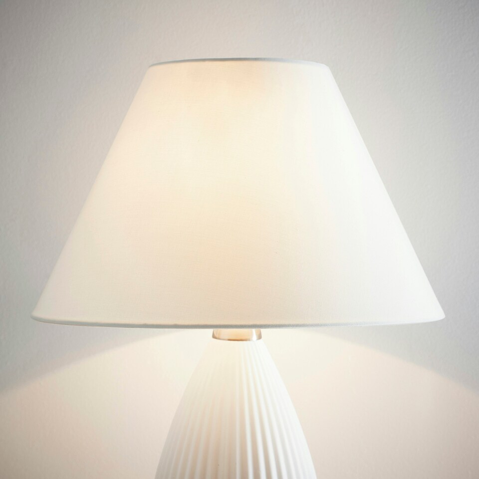 image 1 of 14“ Linen Coolie shade in Cream Cream