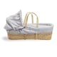 image 3 of Clair de Lune Waffle Palm Moses Basket With Folding Stand - Grey