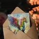 image 3 of Greeting Card Rainbow Warrior Unicorn Fantasy Concept Art Birthday