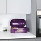 image 2 of CALITEK Retro Bread Bin Round Top Kitchen Counter Coated Carbon Steel Purple