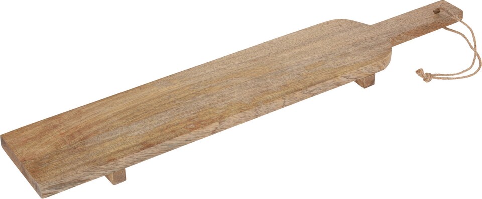 image 1 of Large Teak Wood Chopping Cutting Board with Hanging Rope Handle | Brown | 1