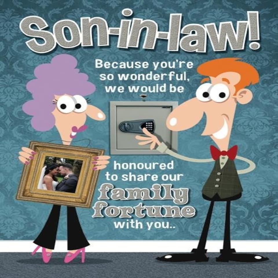 Words 'n' Wishes Traditional Humorous Son-in-Law Birthday Card ~ Medium Size Card 9"x6"