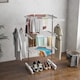 image 2 of HOMCOM 3-Tier Clothes Airer, Stainless Steel Foldable Clothes Drying Rack with Wheels and Wings, Indoor and Outdoor, Easy Assembly, 142 x 55 x 152cm, White