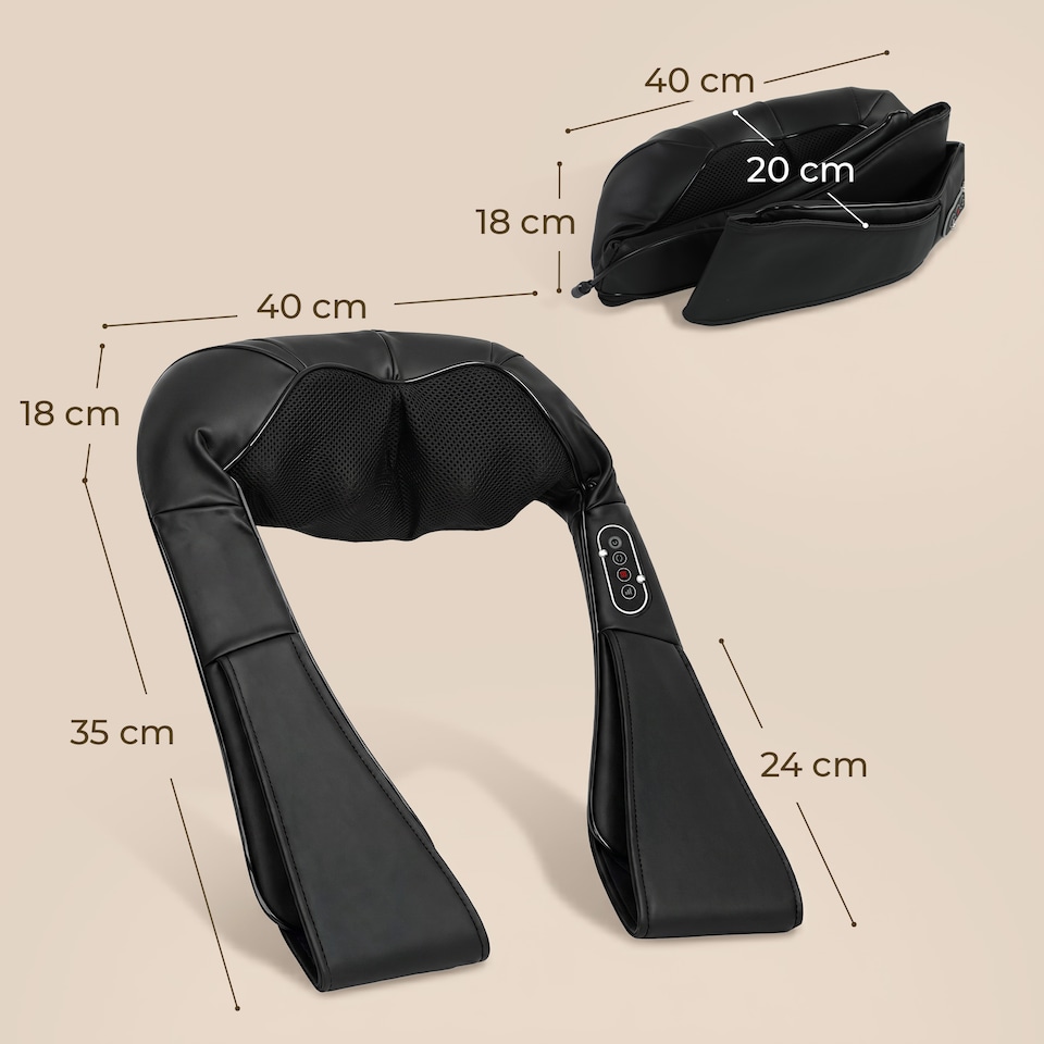 image 1 of HOMCOM Neck Massager with Heat, Deep Tissue Shiatsu 3D Kneading Massager