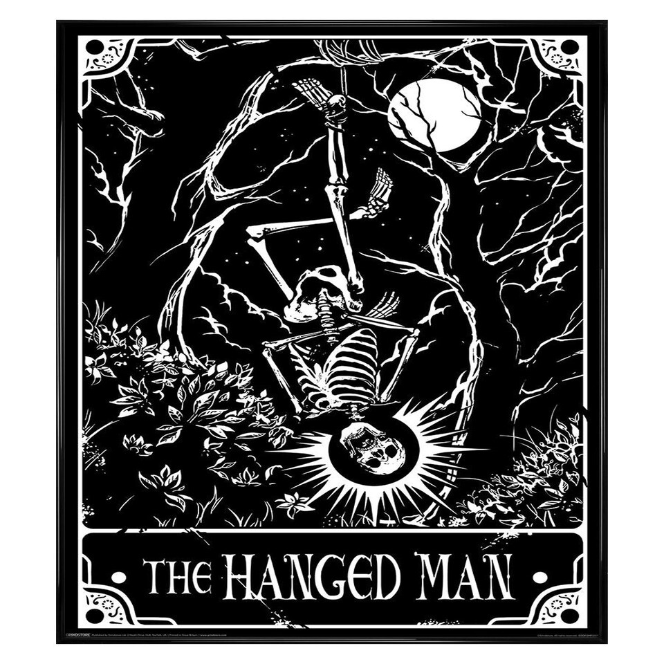 image 1 of Black Gloss Framed Deadly Tarot The Hanged Man Maxi Poster