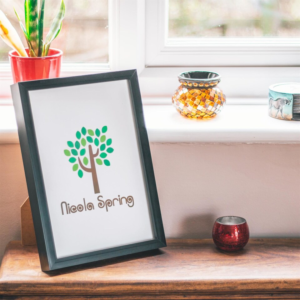 image 1 of Nicola Spring 3D Box Photo Frame with A5 Mount - A4 (8" x 12") - Black/White