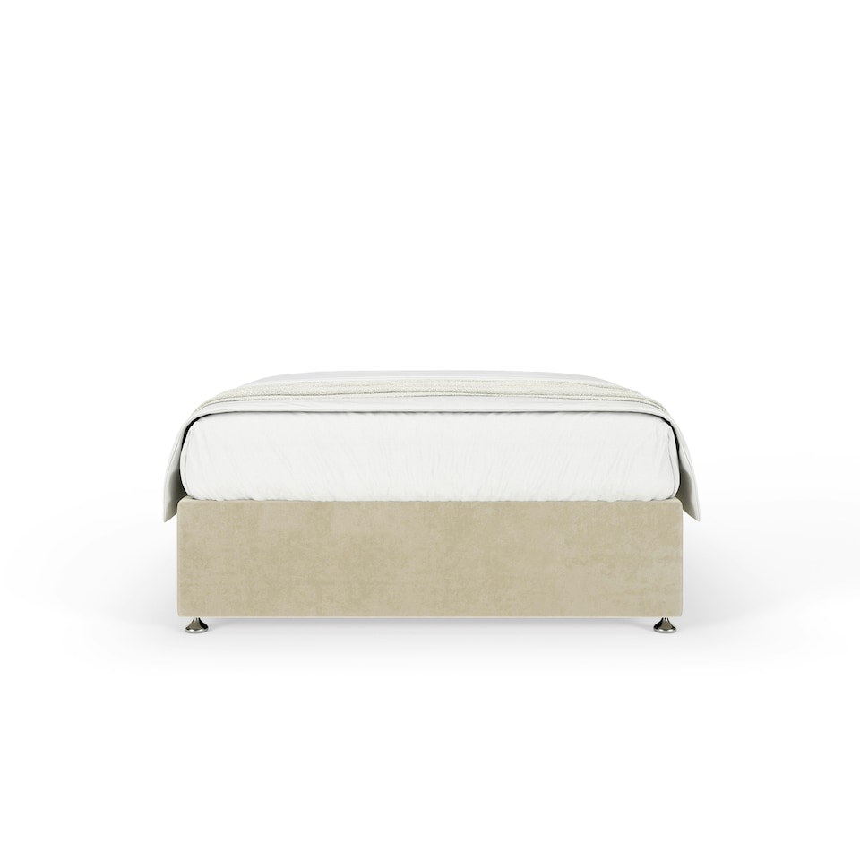 image 1 of Super Ortho Orthopaedic Silver Plush Velvet Divan Set And Valencia Headboard Double