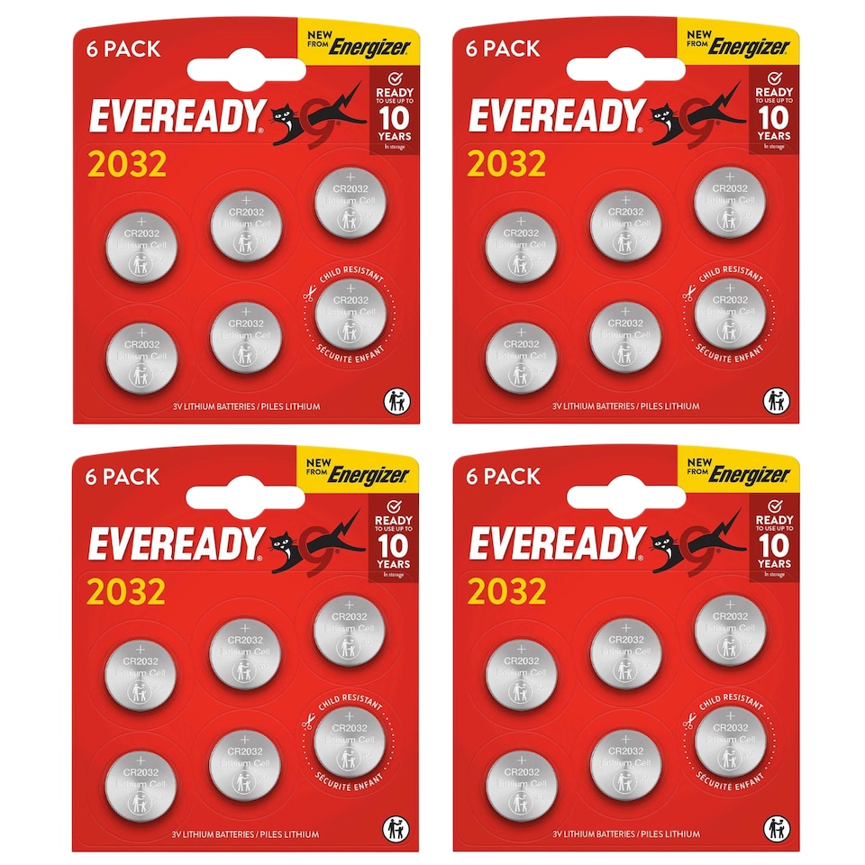 Eveready CR2032 Lithium Coin Batteries - Pack of 24