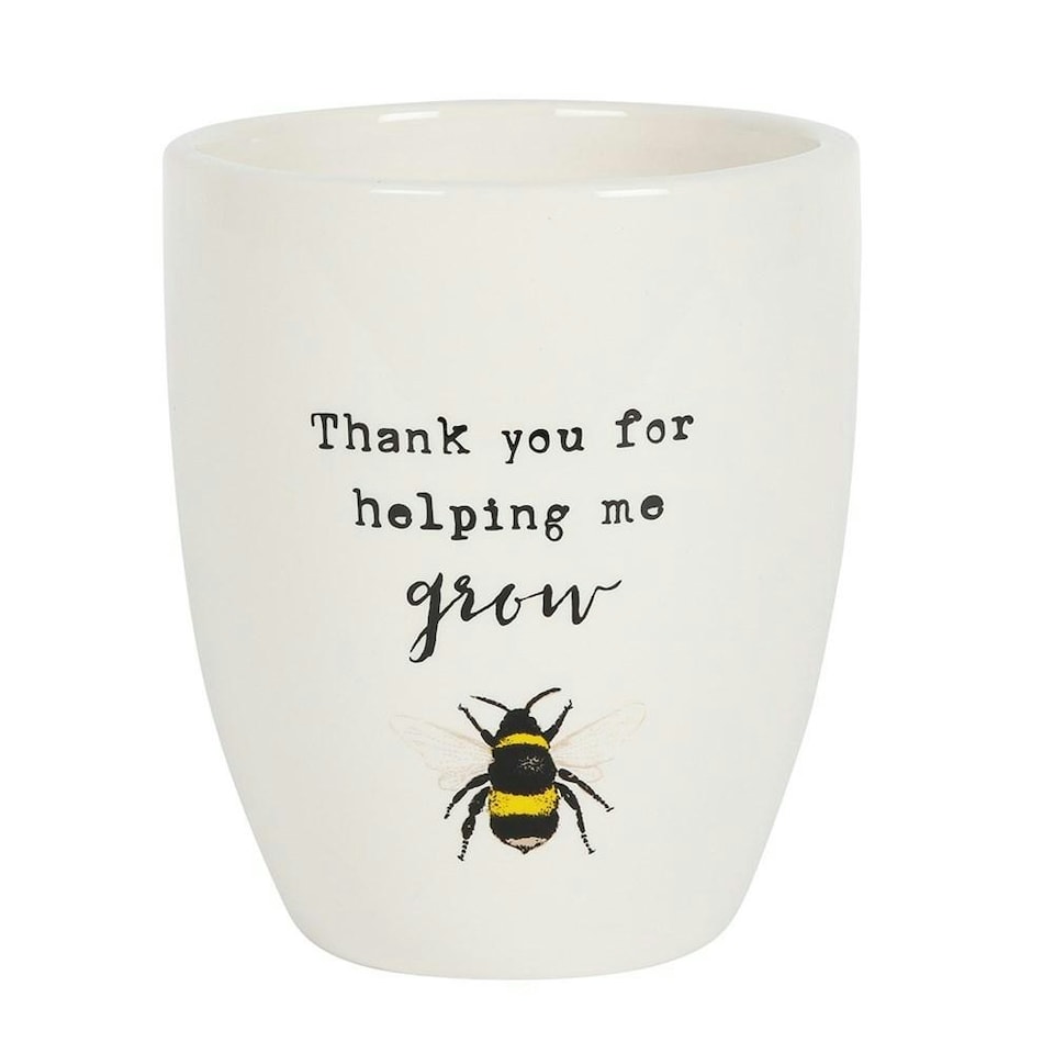 image 1 of Something Different Thank You For Helping Me Grow Ceramic Plant Pot - White - One Size