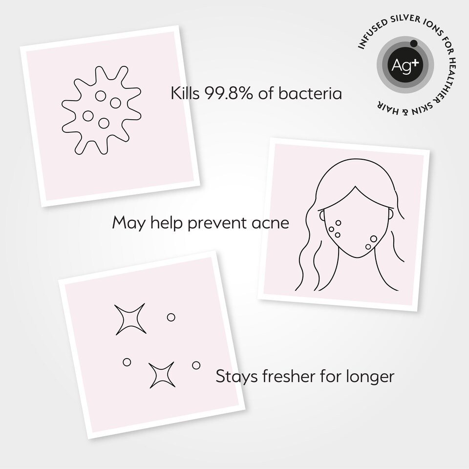 image 1 of Silver Cloud Silver Ion Infused Satin Pillowcase White