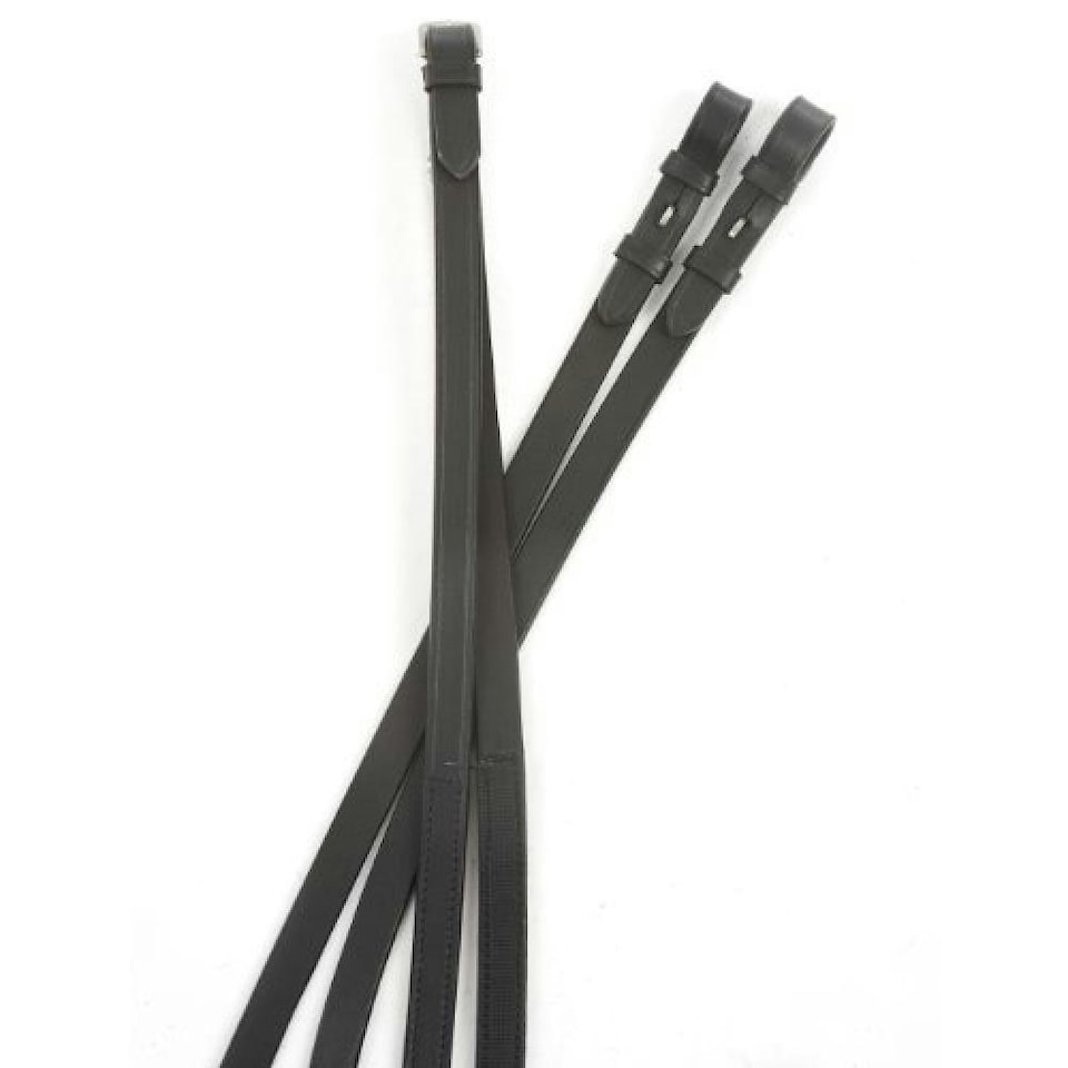 image 1 of Kincade One Sided Rubber Reins - Black - 54in