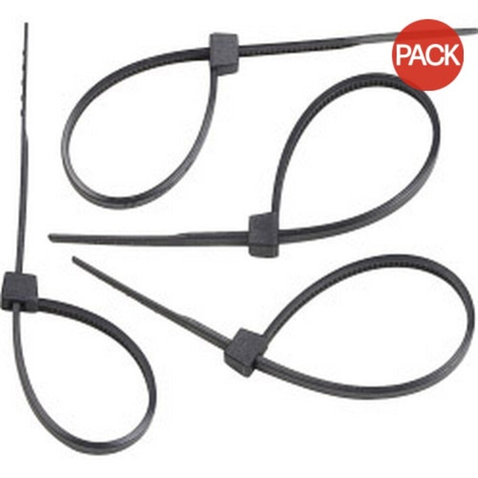image 1 of SupaLec Cable Ties (Pack Of 100) - Black - 3.6mm x 140mm