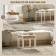 image 3 of HOMCOM Modern Coffee Table Set Square Nest of Tables for Small Space White