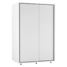 URBNLIVING 2 Sliding Door Wardrobe 120cm Freestanding Unit | Multi | White Carcass + White Doors | 1